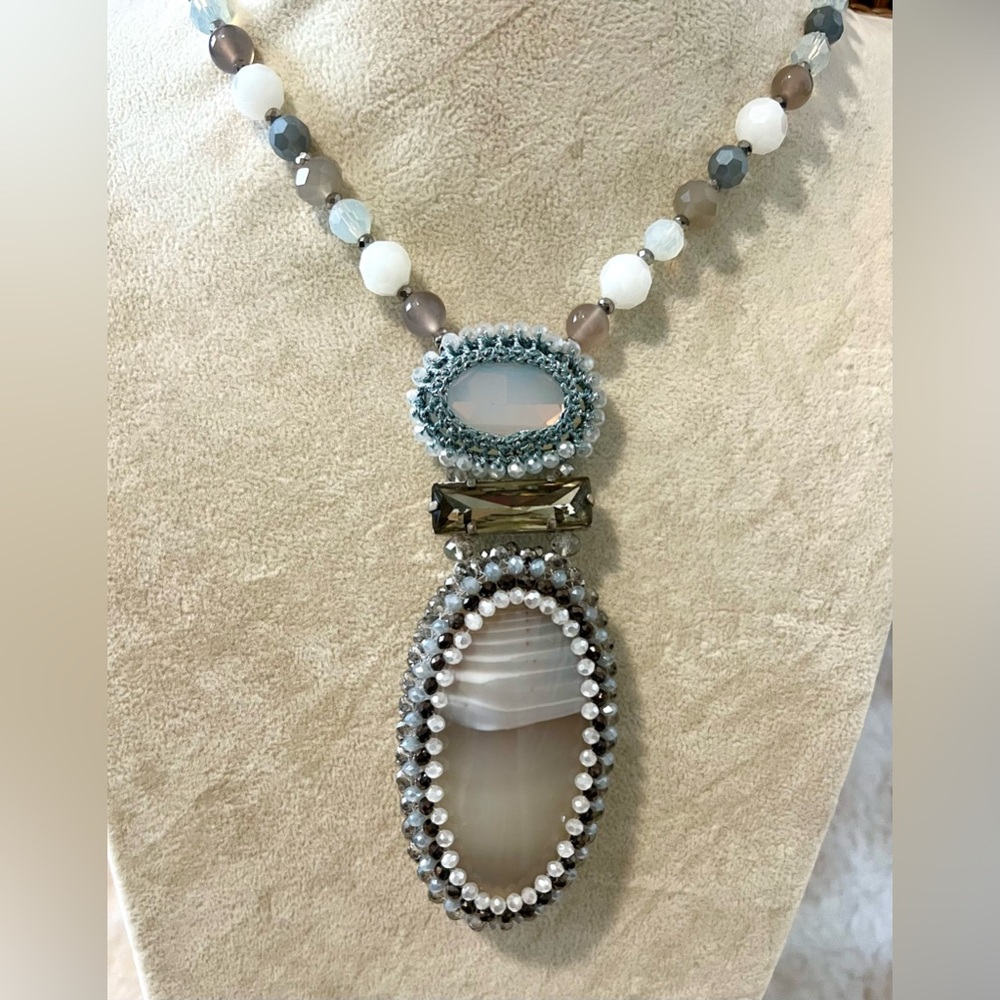 Beautiful Stone Statement Necklace - image 1